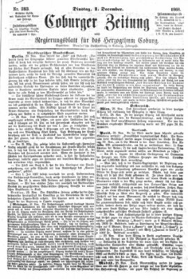 Coburger Zeitung Dienstag 1. Dezember 1868