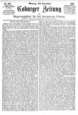 Coburger Zeitung Montag 14. Dezember 1868