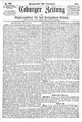 Coburger Zeitung Samstag 19. Dezember 1868