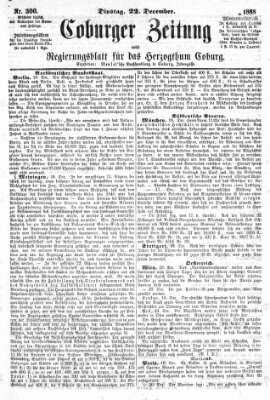 Coburger Zeitung Dienstag 22. Dezember 1868