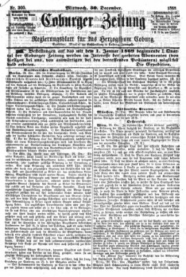 Coburger Zeitung Mittwoch 30. Dezember 1868