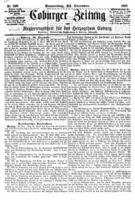 Coburger Zeitung Donnerstag 31. Dezember 1868