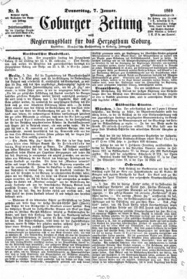 Coburger Zeitung Donnerstag 7. Januar 1869