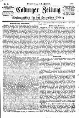 Coburger Zeitung Donnerstag 14. Januar 1869