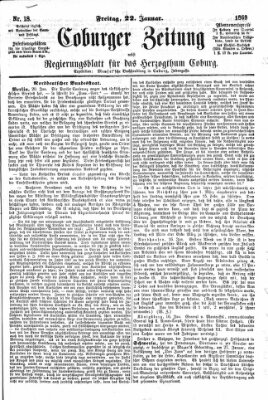 Coburger Zeitung Freitag 22. Januar 1869