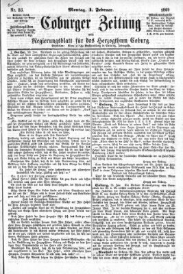 Coburger Zeitung Montag 1. Februar 1869