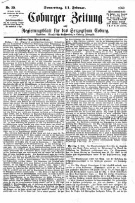 Coburger Zeitung Donnerstag 11. Februar 1869