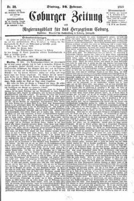 Coburger Zeitung Dienstag 16. Februar 1869