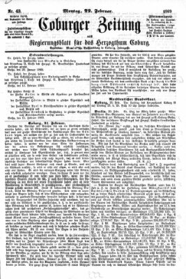 Coburger Zeitung Montag 22. Februar 1869