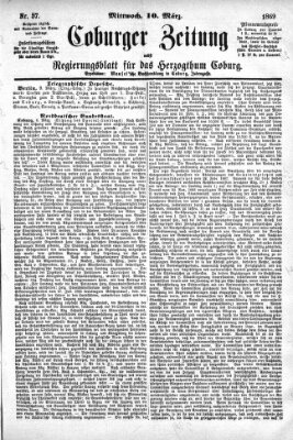 Coburger Zeitung Mittwoch 10. März 1869