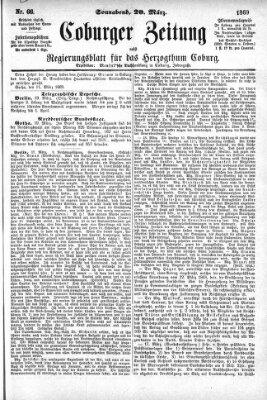 Coburger Zeitung Samstag 20. März 1869