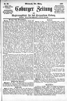 Coburger Zeitung Mittwoch 24. März 1869