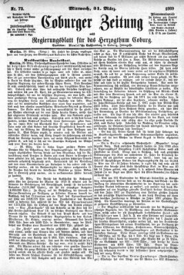 Coburger Zeitung Mittwoch 31. März 1869