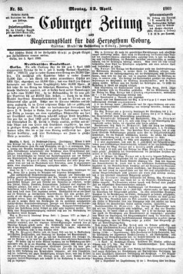 Coburger Zeitung Montag 12. April 1869