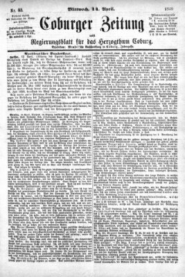 Coburger Zeitung Mittwoch 14. April 1869