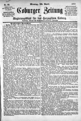 Coburger Zeitung Montag 26. April 1869