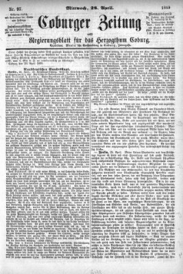 Coburger Zeitung Mittwoch 28. April 1869