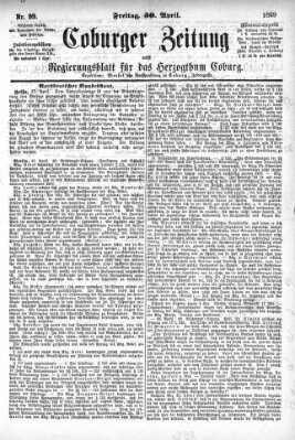 Coburger Zeitung Freitag 30. April 1869