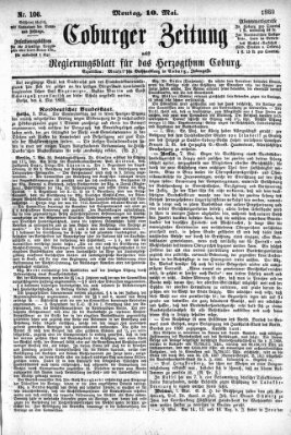 Coburger Zeitung Montag 10. Mai 1869