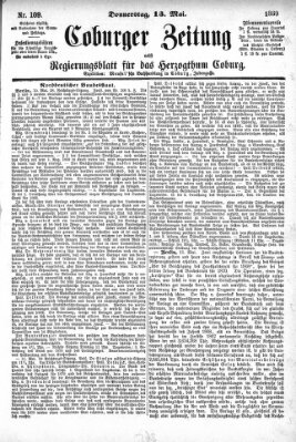 Coburger Zeitung Donnerstag 13. Mai 1869