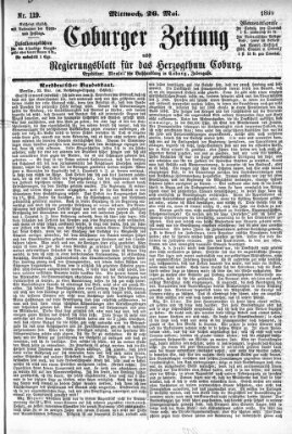 Coburger Zeitung Mittwoch 26. Mai 1869