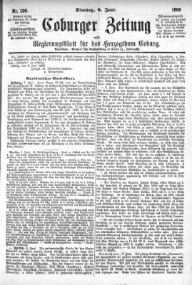 Coburger Zeitung Dienstag 8. Juni 1869