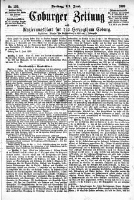 Coburger Zeitung Freitag 11. Juni 1869