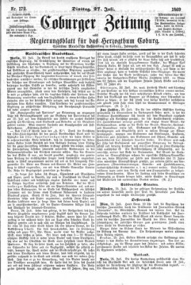 Coburger Zeitung Dienstag 27. Juli 1869