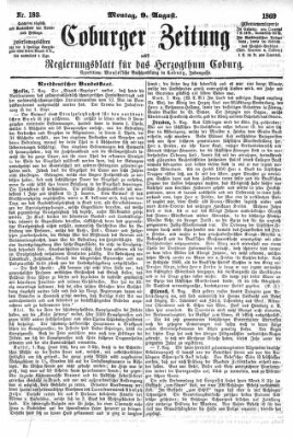 Coburger Zeitung Montag 9. August 1869