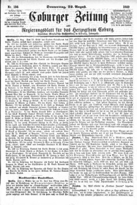 Coburger Zeitung Donnerstag 12. August 1869