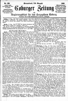 Coburger Zeitung Samstag 14. August 1869