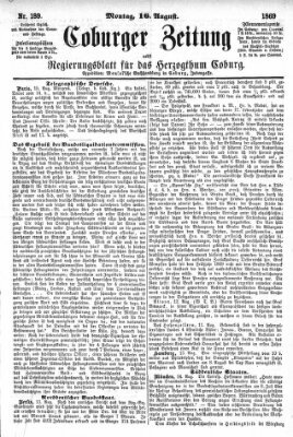 Coburger Zeitung Montag 16. August 1869