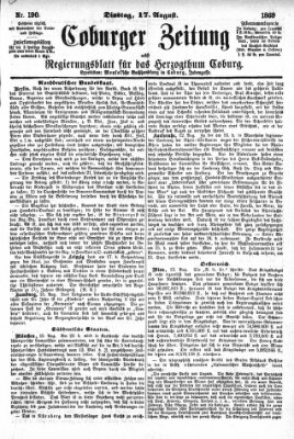 Coburger Zeitung Dienstag 17. August 1869