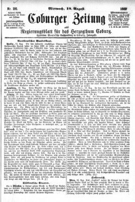 Coburger Zeitung Mittwoch 18. August 1869