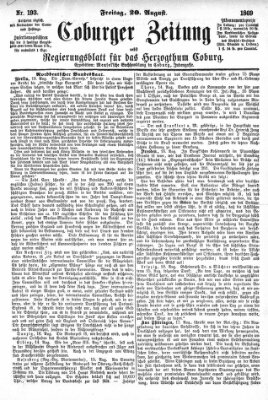 Coburger Zeitung Freitag 20. August 1869
