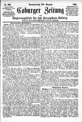 Coburger Zeitung Donnerstag 26. August 1869