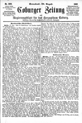 Coburger Zeitung Samstag 28. August 1869