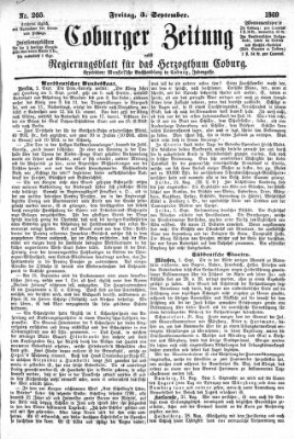 Coburger Zeitung Freitag 3. September 1869