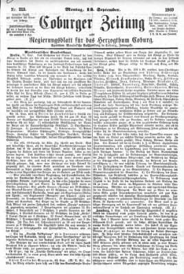 Coburger Zeitung Montag 13. September 1869