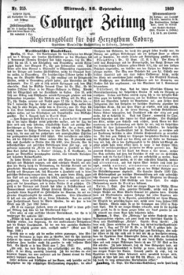 Coburger Zeitung Mittwoch 15. September 1869