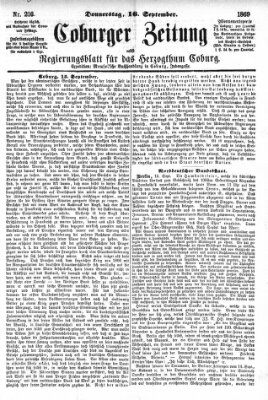 Coburger Zeitung Donnerstag 16. September 1869