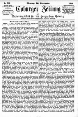 Coburger Zeitung Montag 20. September 1869