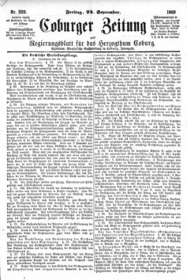 Coburger Zeitung Freitag 24. September 1869