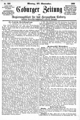 Coburger Zeitung Montag 27. September 1869