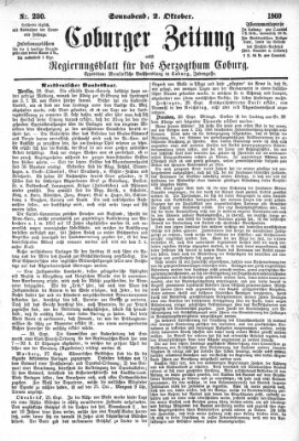 Coburger Zeitung Samstag 2. Oktober 1869