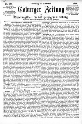 Coburger Zeitung Dienstag 5. Oktober 1869