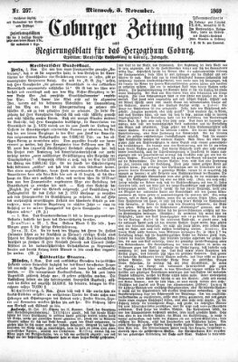 Coburger Zeitung Mittwoch 3. November 1869