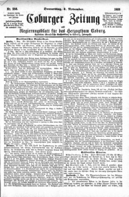 Coburger Zeitung Donnerstag 4. November 1869