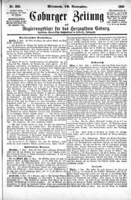 Coburger Zeitung Mittwoch 10. November 1869