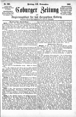 Coburger Zeitung Freitag 12. November 1869